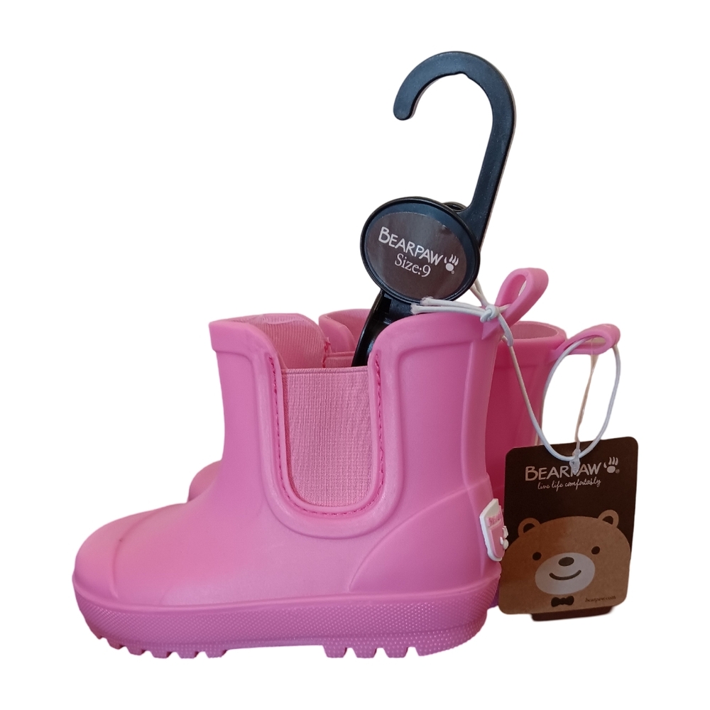 BEARPAW Chelsea Kids Rainboots Hot Pink Various Sizes NWT - Picture 2 of 9